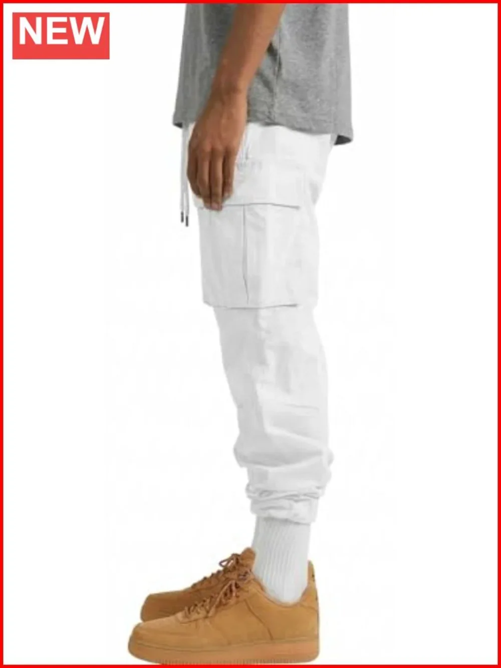 Cotton Stretch Cargo Joggers with 6 Pockets Straight Leg Casual Hiking Pants